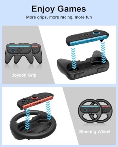 Image of Switch 2 Accessories Bundle for Nintendo Switch 2 19-in-1, Carrying Case, 2 Screen Protectors, Grip for Joycon Controller, Steering Wheel, Protective Cover Shell, Adjustable Stand, Game Card Case