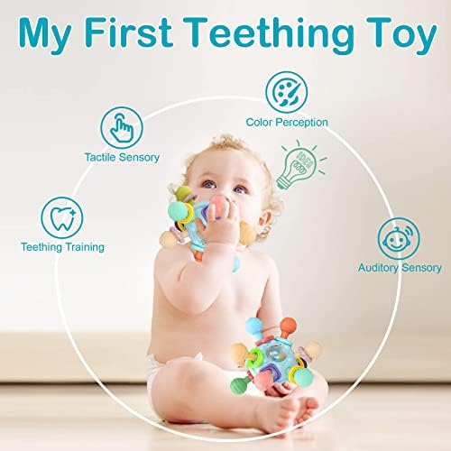 Joozmui Sensory Toys for Babies, Baby Toys 0-6 Months Montessori Toys for Babies 6-12 Months Baby Rattle Toddler Toys for 1 Year Old Boys Girls Baby Rattle Gifts Teething Toys