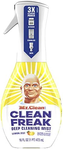 Mr. Clean Freak Deep Cleaning Mist Multi-Surface Spray Lemon Zest Bundle, 1 Starter + 1 Refill