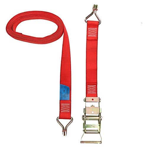 Sangle à cliquet rouge remorque attache crochet 5m pour arrimage de fret 750kg