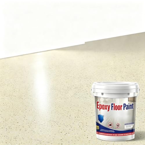 Epoxy Color Sand Floor Paint, Self-Leveling High Gloss Waterproof Coating (Beige)