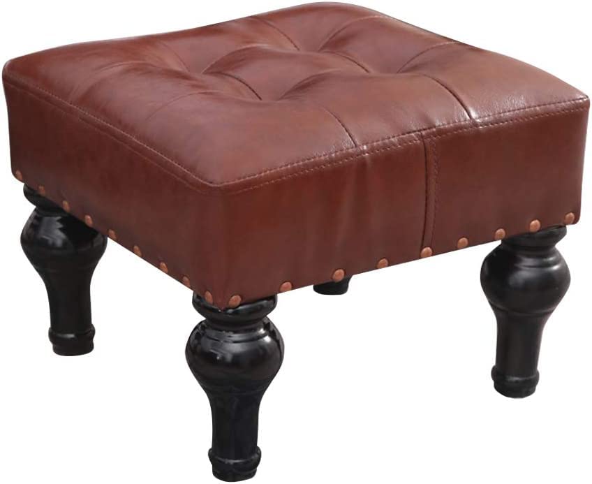 Repose-pieds en similicuir marron parfait comme petite table basse de salon