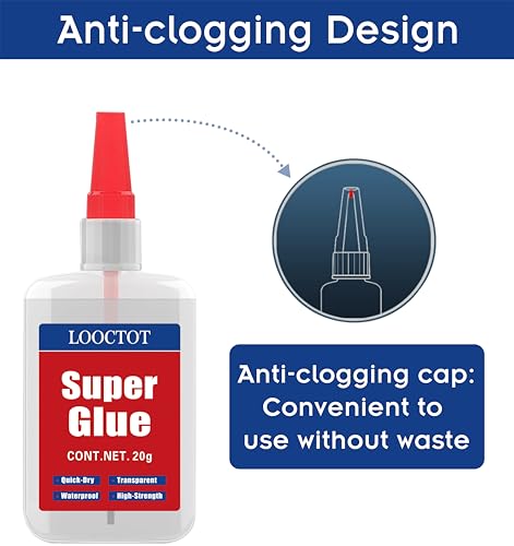Image of (2-in-1) Super Glue with Brush Applicator & Nozzle, Mess Free Superglue Brush, Instant Glue for All Purpose and Fast Setting for Projects and Repairs,3000 CPS Clear Cyanoacrylate Glue