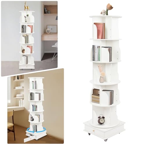 MIUKYUI Estantería redonda con ruedas