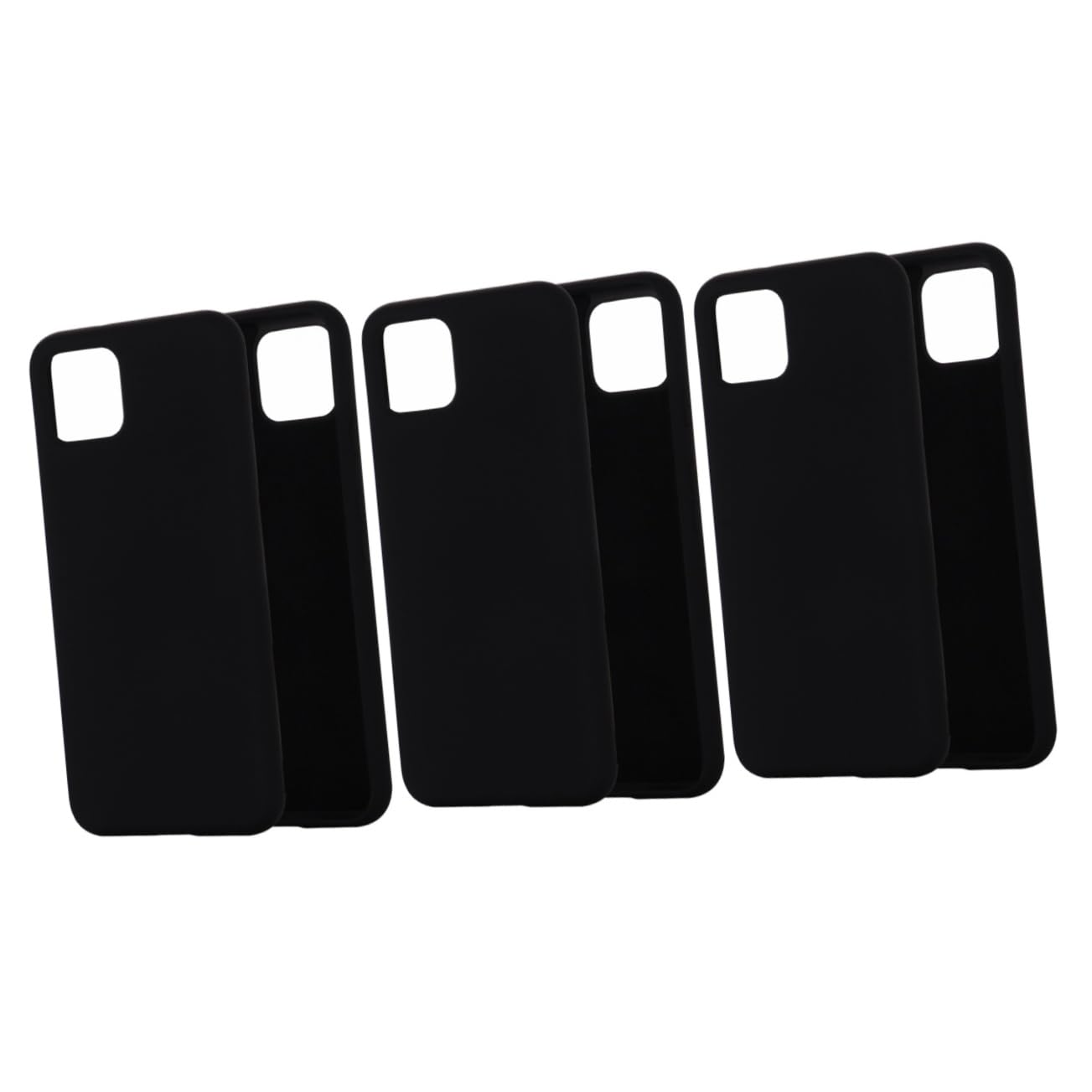 Hemobllo 3pezzi Cover Per Smartphone Silicone Liquido Resistente Ai Graffi Design Completamente Coprente e Antishock Compatibile Con Nera
