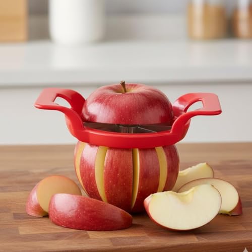 Image of Apple Cutter 8 Slices Stainless Steel Apple Slicer & Corer with Sharp 8 Blade Fruit Cutter Tool for Apple, Pear & Guava Easy Kitchen Fruit Cutting Gadget