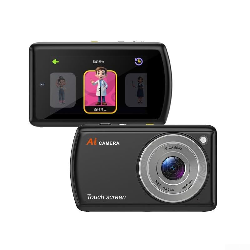 Caméra à selfie AI double objectif 13 MP avec écran tactile de 3,6" noir