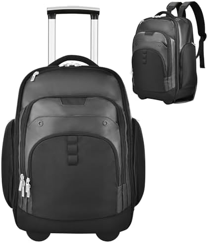 Amazon.com: MATEIN Rolling Bag with Wheels, 17 Inch Extra Large Laptop ...