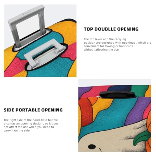 Cute Ghost And Pumpkin Elastic Travel Luggage Covers Dustproof Scratch-Resistant Suitcase Protector Fit 22-24 Inch3