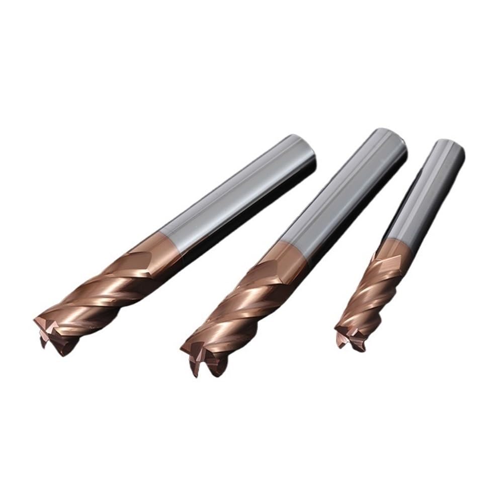 7 Pezzi Fresa 4 Taglienti HRC55 Acciaio Tungsteno Diametro 2-12mm