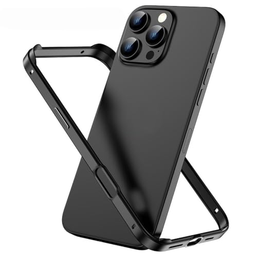 Coque en aluminium de luxe pour iPhone 16 Pro Max avec cadre silicone élégant