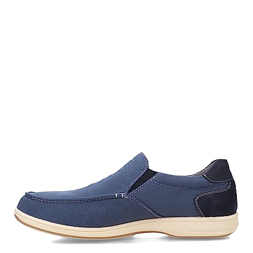 Image of Florsheim Lakeside Canvas Moc Toe Slip-On Navy Nubuck 7 W (3E)