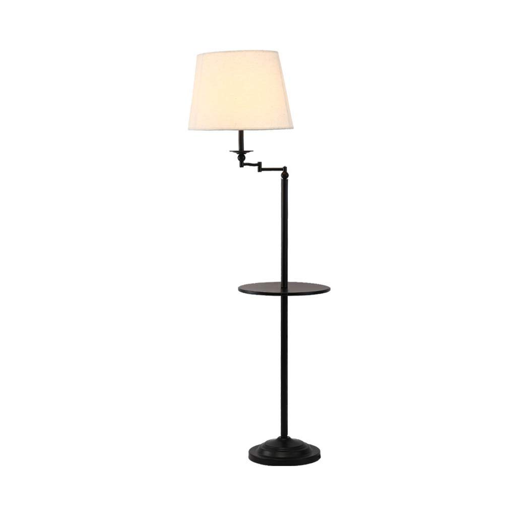 RUXMY Modern Floor Lamp Metal Adjustable Swing ArLED Energy Saving Reading Lamp Living RooBedrooBedside Storage Standing Lamp n (Color : Black, Size : 35cm*160cm)