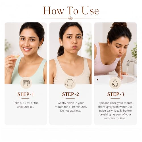 Image of Dr.Dento Clove Mint Oil Pulling | Ayurvedic Kavala (Gargling) Gandusha (Oil Holding) Oral Detox | Sesame, Coconut & Clove Oil Blend | Alcohol-Free & Vegan | Fresh Breath & Healthy Gums (100ml)
