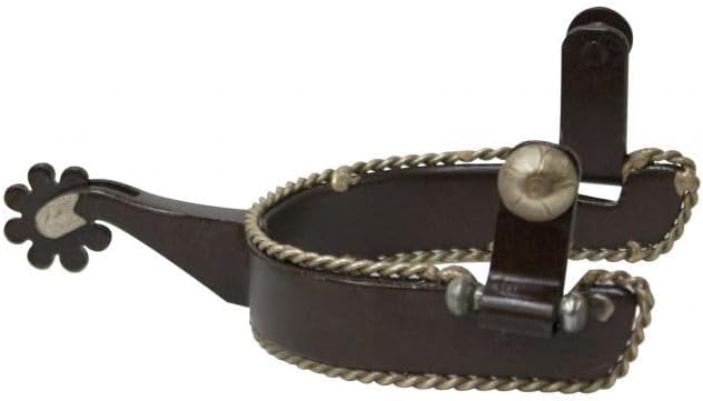 Showman Men's Brown Steel Spurs w/Twisted Border Accent