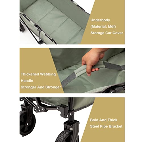 Carrito plegable utilitario para camping y compras, estructura de acero, ruedas neumáticas, ajustable para picnic y playa miniatura 4
