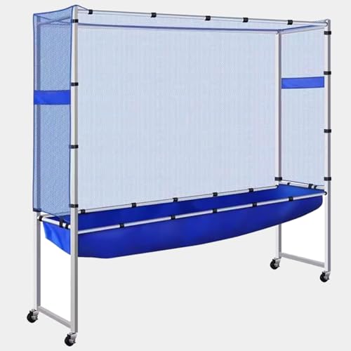 HDYZJQ Professional Table Tennis Ball Catch Net, Rolling Ping Pong Table Net for Any Table 60 to 72 Inch, Training Grounds Table Tennis Ball Catch Net Collector(Blue)