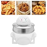 18Qt Extra Large Glass Air Fryer Non Toxic, 1400W Countertop Air Fryer Glass for Kitchen, Restaurant, Gatherings, Food Stalls, Healthy Bake, Grill, Steam Broil & Roast -Includes Tong, Broil Rack