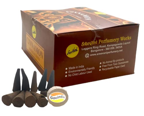 Govinda GVND-SREE-CONES-120-CINNAMON Sreevani Natural Masala Incense Cones And Holder Bundle thumb #1