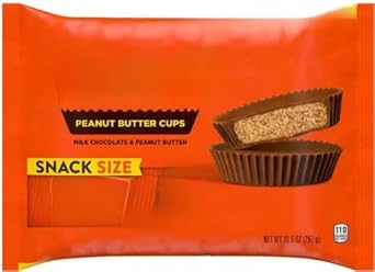 Milk Chocolate Peanut Butter Cups Snack Size Multipack 297g Pack of 6 "Chocolate is happiness you can eat" Twisty Treat Gift Hamper For Birthday,Christmas,Easter,New Year
