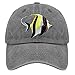 Berretti da baseball tropicali pesce cornuto zankle moresco Trucker Cap per le donne Retro lavato Denim regolabile per escursionismo regalo, Grigio pigmento, Etichettalia unica