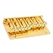 Zinc Alloy 6 String Electric Bass Bridge, Heavy Duty Cast Base Assembly, Sturdy Structure, Cr Plated Appearance,Bass Accessory, for Bass Instrument (Golden)