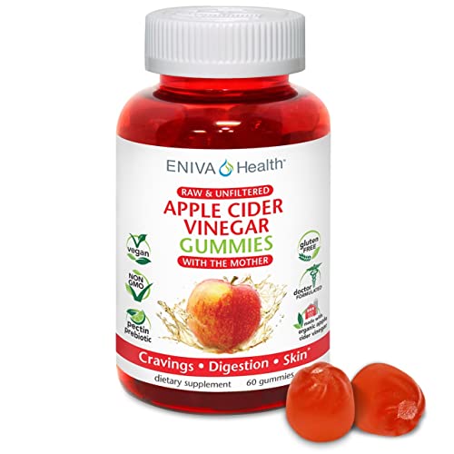 Eniva Health Apple Cider Vinegar Gourmet Gummy Vitamins 60 Ct Usda Organic Acv Vegan Gluten Free Non-Gmo With The Mother B9 B12 Beetroot Pomegranate Energy Curb Cravings Detox Cleanse Immunity #TOP17