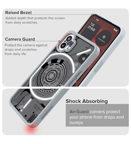 Image of KAPAVER Thermoplastic Polyurethane Cyber-I Edition Back Cover Case for Nothing Phone 1 - Gray [Cyber-01]