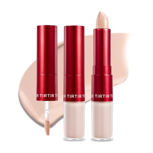 Image of TIRTIR Glide&Hide Blurring Concealer - Creamy texture, Conceals dark circles and wrinkles, Dual formula (liquid tip & balm stick), Long-lasting wear, Korean Makeup, #2.5C, 0.28 Oz