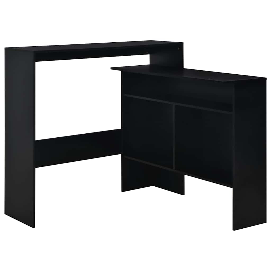Stolik barowy z 2 blatami 130 x 40 x 120 cm czarny