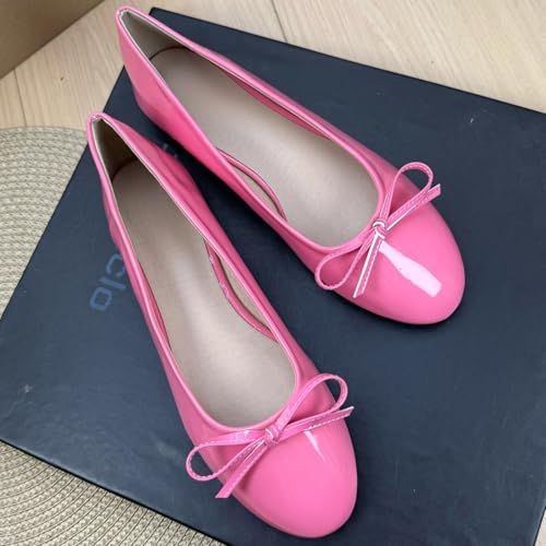 Image of TN TANGNEST Women's Velvet Flats Round Toe Ballet Shoes | Elegant Bowknot Flats Comfortable Casual Slip On Flats for Work