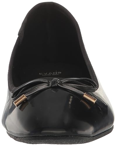 EVANS Women's Wide Fit Patent Ballet Flat2