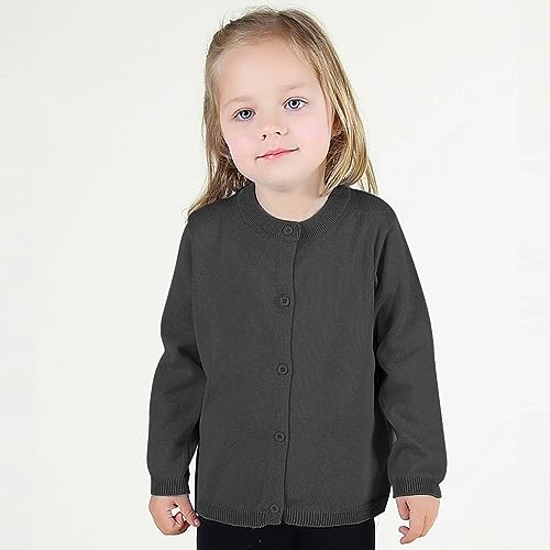 Girls Knit Cardigan Sweater Cotton Button Crewneck Long Sleeve Tops Kids Solid Color Warm Winter Coat Outwear Clothes3