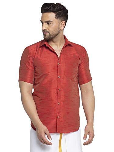 Image of SAIFOO Men's Classic Silk Ethnic Shirt.