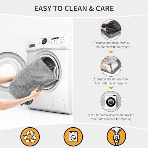 Cama ortopédica de espuma viscoelástica para perros con refuerzo en forma de L, parte inferior antideslizante lavable, espuma de caja de huevos para perros grandes - imagen 5