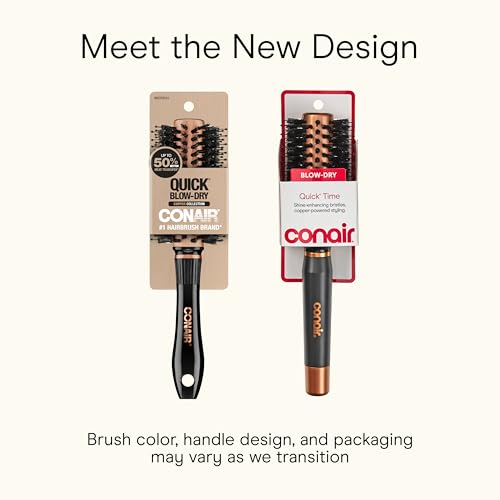 Conair Round Hair Brush, Quick Dry Copper, Boar & Nylon Bristles - image 2