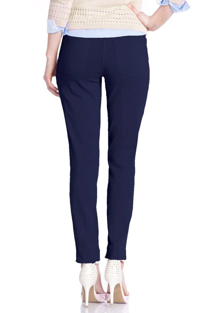 SLIM-SATION Women's Wide Band Ankle Pant Pull-on with Tummy Control, Midnight, 18W