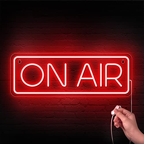 ON AIR Neon Sign - Live On Air Sign for Streaming/Gaming/Recording Studio Decor - LED Streaming Lights for Streamers/Gamers/Influencers - USB Powered with On/Off Switch On Air Light Sign by LEBURRY - Used condition - US$18.29