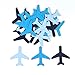 Blue 90Pcs Cardstock Plane Table Confetti for Baby Shower Boy Birthday Party Decorations - Airplane Paper Scatter - Mixed Colors
