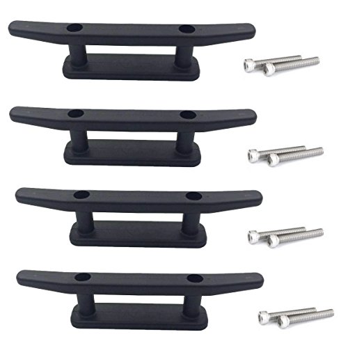 Anndason 6.5" Black Anchor Cleat Kit For Kayak Boat Canoe Mooring Deck Mount (4Pcs) #TOP22