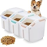 Sunnyray 3 Pack 33 Ib Dog Food Storage Container with Measuring Cup, Large Airtight Pet Dog Food Bin Locking Dog Food Container Dog Cat Dry Food Storage Tank for Kitchen Cereal Grain Flour Rice Baking