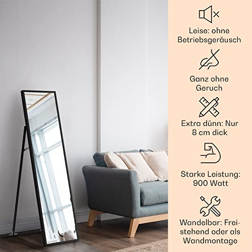 Klarstein Infrarotheizung, Infrarot Spiegelheizung Standgerät, Infrarotheizung mit Thermostat, Heizung mit Erkennung Offener Fenster & App- Control, Heater CO2- Frei, IP24 Infrarot Heizgeräte, 900 W-2