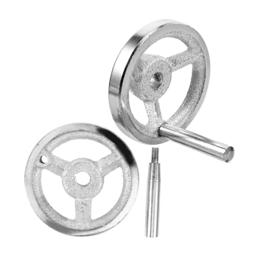 OSOLADY 2pcs Hand Wheel Revolving Knob Handle Handwheel for Milling Machine Wheel with Handle Crank Handle Replacement Handwheel for Milling Handle for Mill Hand Crank Silver Carbon Steel