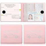 UYYE Car Registration and Insurance Card Holder, Vehicle Glove Box Car Organizer, Interior Car Accessories for Documents, Cards, License - 2 Pack