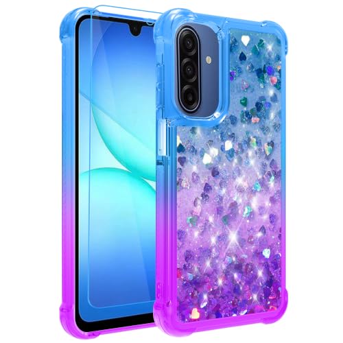 Coque de téléphone pour Galaxy A27 5G bleu violet au design pailleté chic