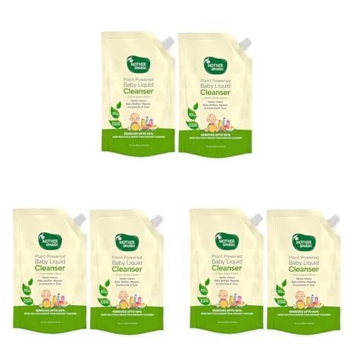 Image of Mother Sparsh Natural Baby Liquid Cleanser (Powered by Plants) Cleanser for Baby Bottles, Nipples, Accessories and Toys, Refill Pack (1L) (Pack of 3)