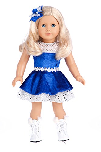 - Ice Dancer - 3 piece outfit - Blue Leotard with Double Blue