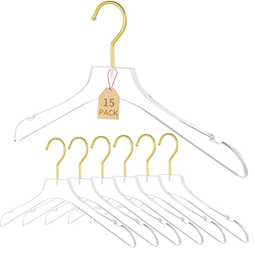 Acrylic Hangers Clear And Gold Hangers Premium Quality Clear Acrylic Clothes Hangers Clothing Standard Hangers #TOP3