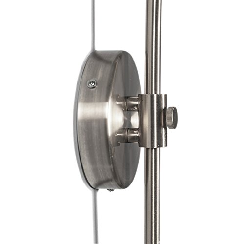 Qazqa - Moderne Wandleuchte Stahl I Silber I nickel matt ohne Schirm - Arc I Wohnzimmer I Schlafzimmer - Stahl Rund I Länglich - LED geeignet E27