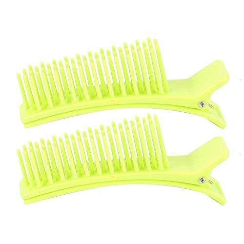 2 Uds Clip de Peinado Clip de Partición Férula Hairgrip Peine de Pelo de Tamaño Pequeño para Peluquería, Pinzas para el Cabello Seccionadas (verde fluorescente)